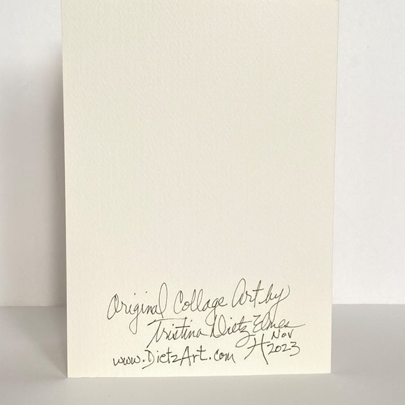 Collage Art Handmade Original Greeting Card and Envelope Suitable for Framing - Picture 4 of 6